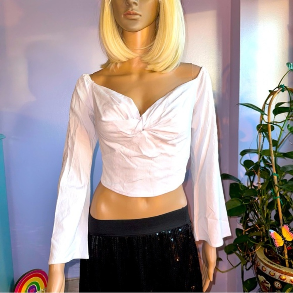 Free People bell sleeves crop top